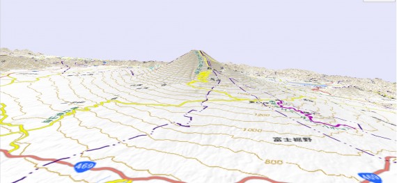 中山木型ブログ　立体地図の説明用　富士山　国土地理院の画像　その２